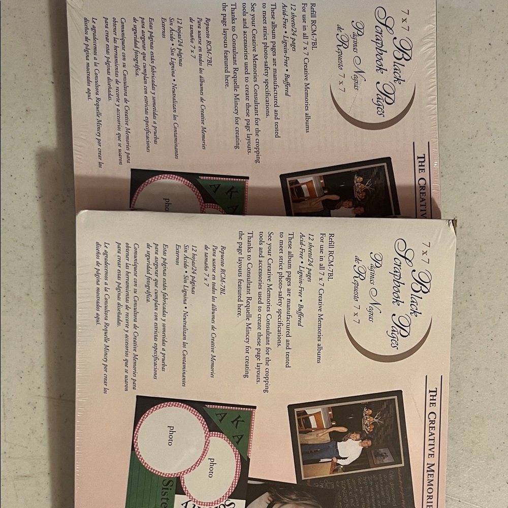Creative Memories Black Scrapbook Pages 7x7 (2 packs of 12 each)